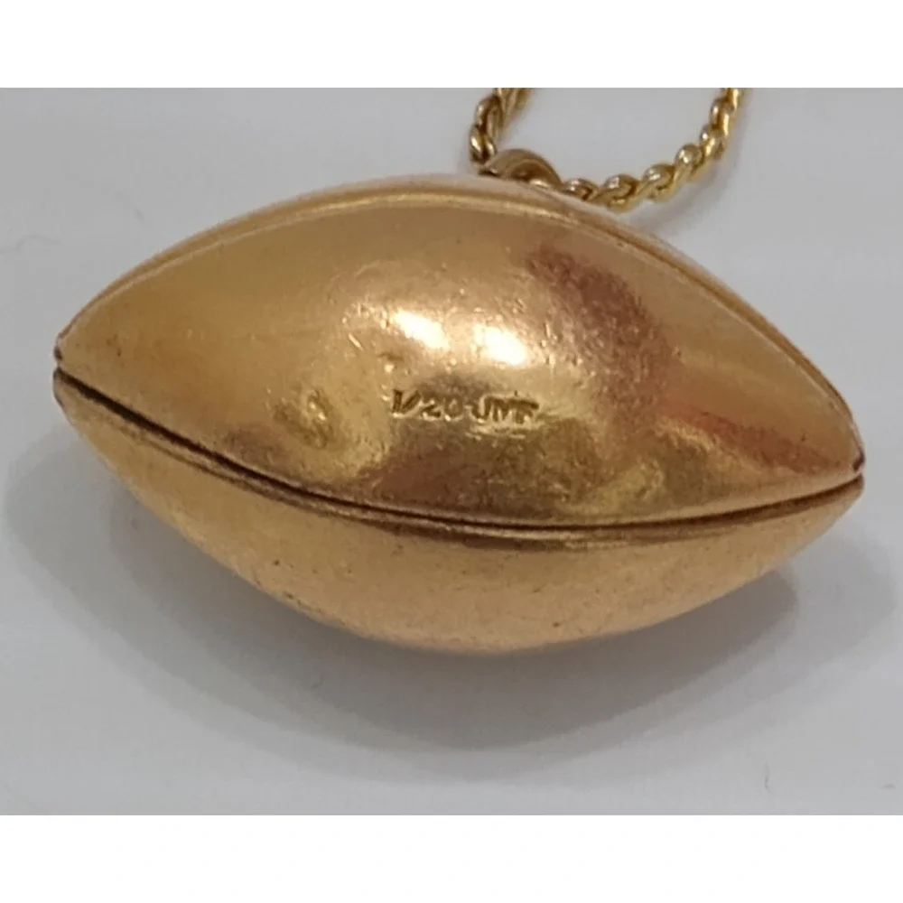 Vintage‎ Football Pendant Necklace JMF 1/20 Gold Filled